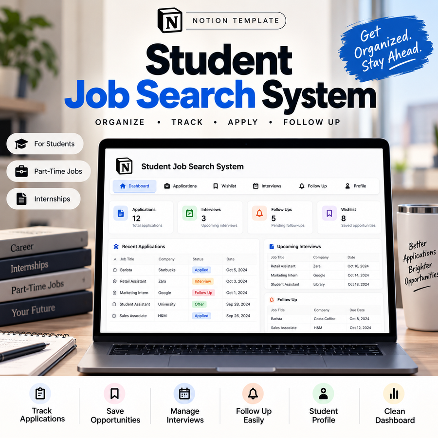Student Job Search System — Notion Template